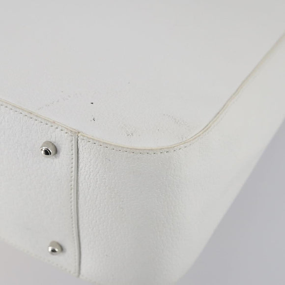 GUCCI Hand Bag Leather 2way White Silver 000 2058 0307 5 Auth ep11566