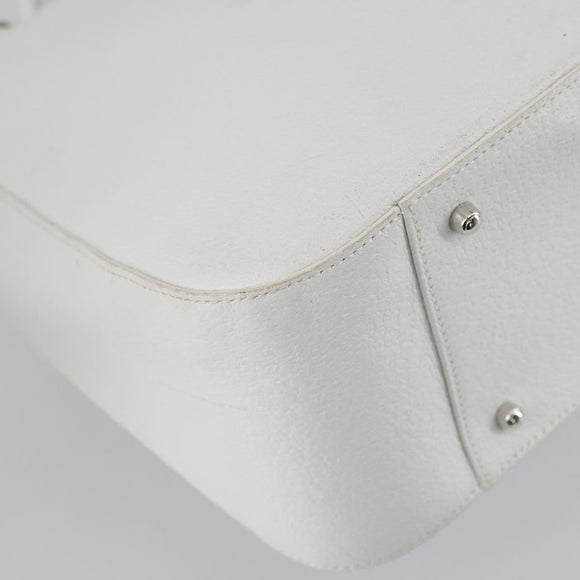 GUCCI Hand Bag Leather 2way White Silver 000 2058 0307 5 Auth ep11566