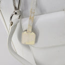 GUCCI Hand Bag Leather 2way White Silver 000 2058 0307 5 Auth ep11566-16