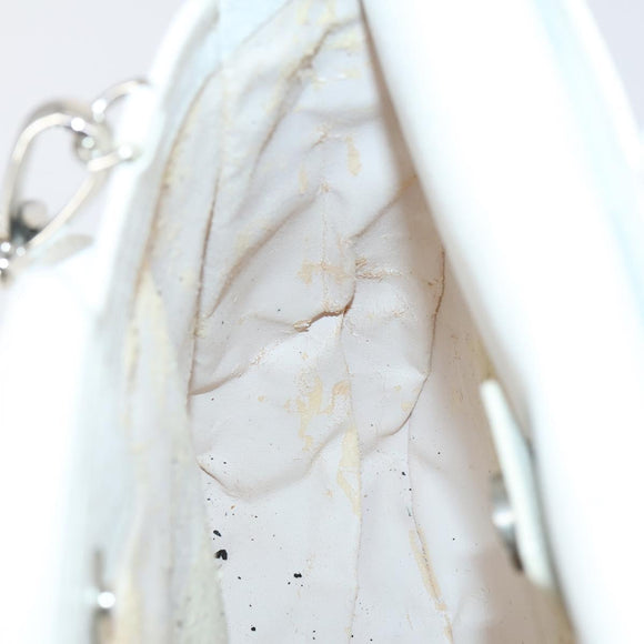 GUCCI Hand Bag Leather 2way White Silver 000 2058 0307 5 Auth ep11566