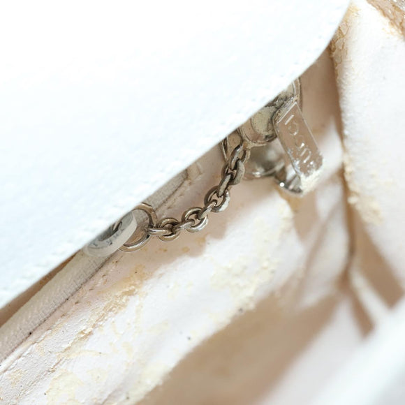 GUCCI Hand Bag Leather 2way White Silver 000 2058 0307 5 Auth ep11566