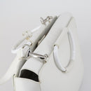 GUCCI Hand Bag Leather 2way White Silver 000 2058 0307 5 Auth ep11566-6