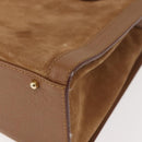 GUCCI Bamboo Hand Bag Suede Leather Beige Gold 002 123 0260 Auth ep11567-15