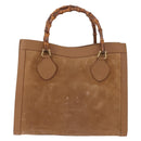 GUCCI Bamboo Hand Bag Suede Leather Beige Gold 002 123 0260 Auth ep11567-13