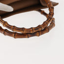 GUCCI Bamboo Hand Bag Suede Leather Beige Gold 002 123 0260 Auth ep11567-7