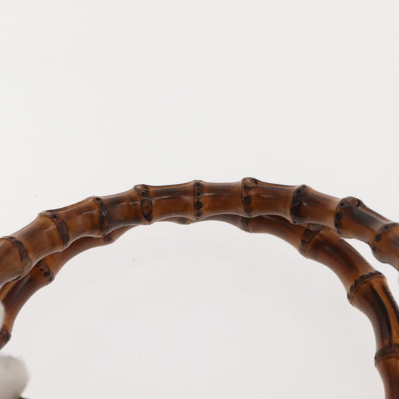 GUCCI Bamboo Hand Bag Suede Leather Beige Gold 002 123 0260 Auth ep11567