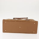 GUCCI Bamboo Hand Bag Suede Leather Beige Gold 002 123 0260 Auth ep11567-5