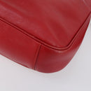 GUCCI Bamboo Hand Bag Leather 2way Red Gold Auth ep11568-15