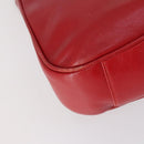 GUCCI Bamboo Hand Bag Leather 2way Red Gold Auth ep11568-16