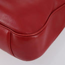 GUCCI Bamboo Hand Bag Leather 2way Red Gold Auth ep11568-17