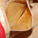 GUCCI Bamboo Hand Bag Leather 2way Red Gold Auth ep11568-22