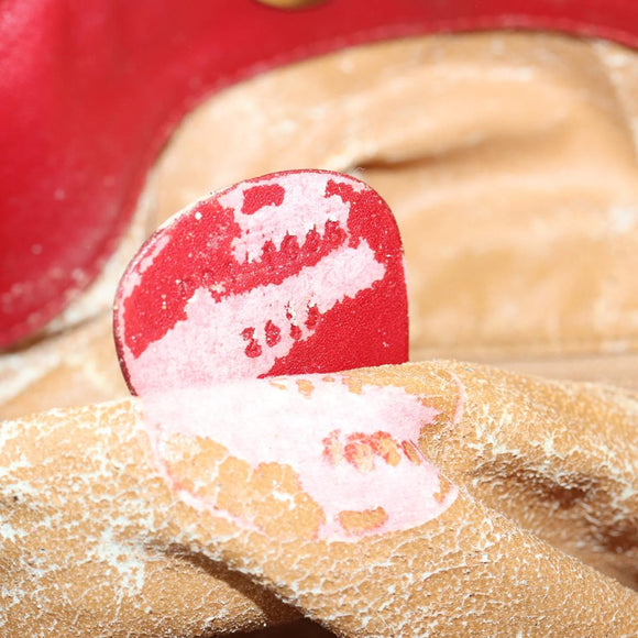 GUCCI Bamboo Hand Bag Leather 2way Red Gold Auth ep11568