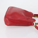 GUCCI Bamboo Hand Bag Leather 2way Red Gold Auth ep11568-3