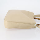 GUCCI Bamboo Hand Bag Leather 2way Beige Gold 001 2113 1577 Auth ep11569-3