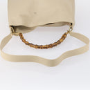 GUCCI Bamboo Hand Bag Leather 2way Beige Gold 001 2113 1577 Auth ep11569-7