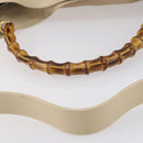 GUCCI Bamboo Hand Bag Leather 2way Beige Gold 001 2113 1577 Auth ep11569-8