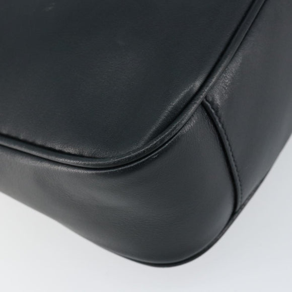 GUCCI Bamboo Hand Bag Leather 2way Navy Gold 001 1705 1638 Auth ep11570