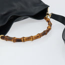 GUCCI Bamboo Hand Bag Leather 2way Navy Gold 001 1705 1638 Auth ep11570-7