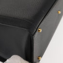 GUCCI Bamboo Hand Bag Leather Black Gold 002 1186 0260 Auth ep11571-10