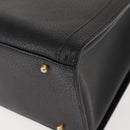 GUCCI Bamboo Hand Bag Leather Black Gold 002 1186 0260 Auth ep11571-11