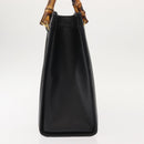GUCCI Bamboo Hand Bag Leather Black Gold 002 1186 0260 Auth ep11571-4