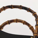 GUCCI Bamboo Hand Bag Leather Black Gold 002 1186 0260 Auth ep11571-8