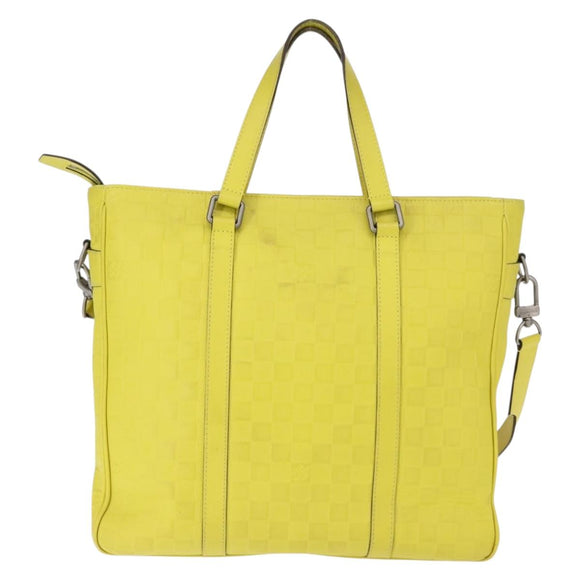 LOUIS VUITTON Damier Anfini Tadao PM 2Way Bag Bag Yellow N41393 LV Auth ep11572