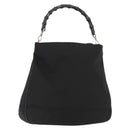 GUCCI Bamboo Hand Bag Nylon Black Silver 001 1577 3754 Auth ep11573-1