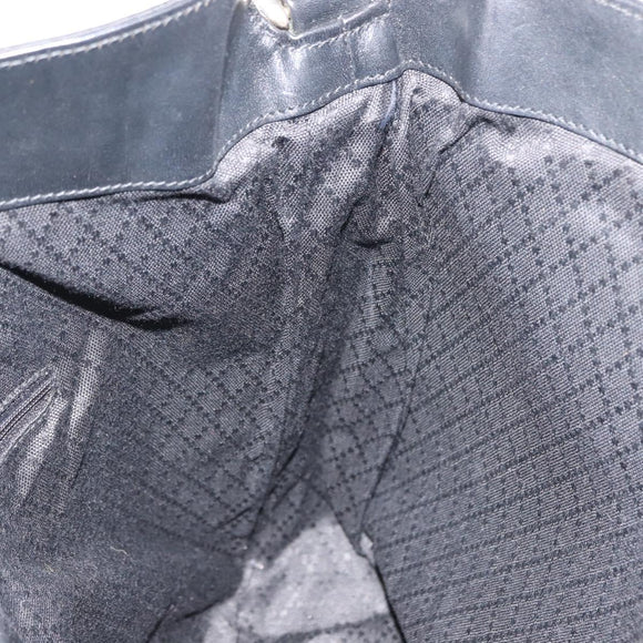 GUCCI Bamboo Hand Bag Nylon Black Silver 001 1577 3754 Auth ep11573