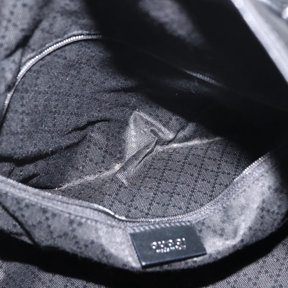 GUCCI Bamboo Hand Bag Nylon Black Silver 001 1577 3754 Auth ep11573