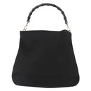 GUCCI Bamboo Hand Bag Nylon Black Silver 001 1577 3754 Auth ep11573-13