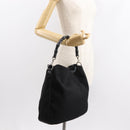 GUCCI Bamboo Hand Bag Nylon Black Silver 001 1577 3754 Auth ep11573-20
