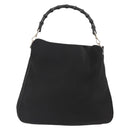 GUCCI Bamboo Hand Bag Nylon Black Silver 001 1577 3754 Auth ep11573-2