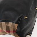 BURBERRY Hand Bag Leather Black Gold Auth ep11574-9