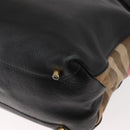 BURBERRY Hand Bag Leather Black Gold Auth ep11574-16