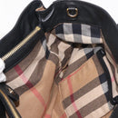 BURBERRY Hand Bag Leather Black Gold Auth ep11574-23