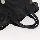 BURBERRY Hand Bag Leather Black Gold Auth ep11574-6