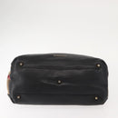 BURBERRY Hand Bag Leather Black Gold Auth ep11574-5