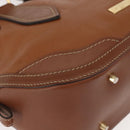 BURBERRY Hand Bag Leather Brown Gold Auth ep11577-9