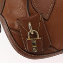 BURBERRY Hand Bag Leather Brown Gold Auth ep11577-18