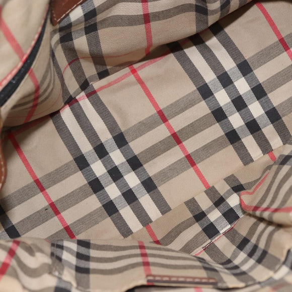 BURBERRY Hand Bag Leather Brown Gold Auth ep11577