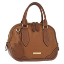 BURBERRY Hand Bag Leather Brown Gold Auth ep11577-1