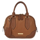 BURBERRY Hand Bag Leather Brown Gold Auth ep11577-13