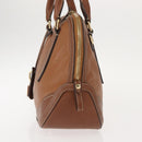 BURBERRY Hand Bag Leather Brown Gold Auth ep11577-3