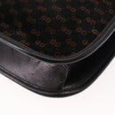 GUCCI Micro GG Canvas Shoulder Bag Suede Black Gold Auth ep11584-13