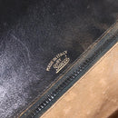 GUCCI Micro GG Canvas Shoulder Bag Suede Black Gold Auth ep11584-16