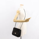 GUCCI Micro GG Canvas Shoulder Bag Suede Black Gold Auth ep11584-22