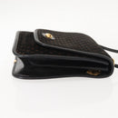 GUCCI Micro GG Canvas Shoulder Bag Suede Black Gold Auth ep11584-4