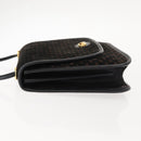 GUCCI Micro GG Canvas Shoulder Bag Suede Black Gold Auth ep11584-5