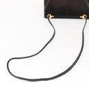 GUCCI Micro GG Canvas Shoulder Bag Suede Black Gold Auth ep11584-7